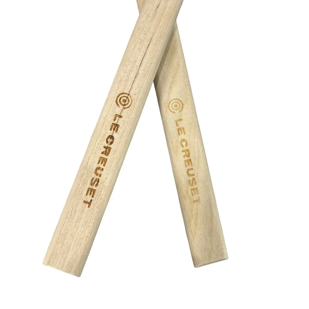 Le Creuset Blue Silicone‎ Spatulas with Wood Handles Set of 2 Kitchen Tools